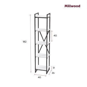 Стеллаж Millwood Лофт СН-2 белый / черный