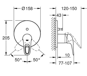 Смеситель встраиваемый Grohe Eurostyle 24049LS3 (2 функции), белая луна