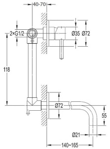 Смеситель встраиваемый Omnires Y Y1215NGL (1 функция)