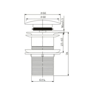 Сифон для умывальника McAlpine HC2-40 с донным клапаном Vivi Felice V - 5 bianco и гофрой
