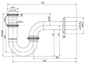 Сифон для умывальника Wellsee Drainage System 182102000