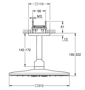 Верхний душ Grohe Rainshower SmartActive Cube 310 26481LS0