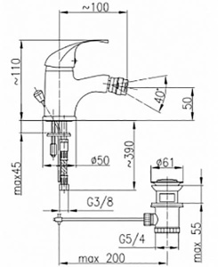Смеситель для биде Armatura Azuryt Eco-Kran 5517-024-0