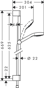 Душевой гарнитур Hansgrohe Croma Select E 1jet 26584400