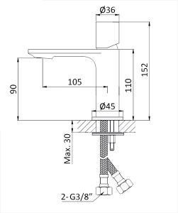 Смеситель для умывальника Bruma Adagio 1930101MM