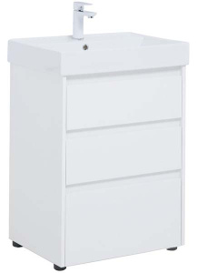 Тумба под умывальник Aquanet Nova Lite 60 / 75 / 85 / 100 3 ящика белый глянец, 100, белый глянец