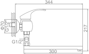 Смеситель для ванны Ledeme L2121