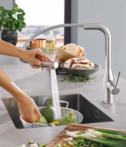 Смеситель для кухонной мойки Grohe Essence New 30270A00 / 30270AL0 / 30270BE0 / 30270DA0 / 30270DL0 / 30270GL0 / 30270GN0, темный графит глянец