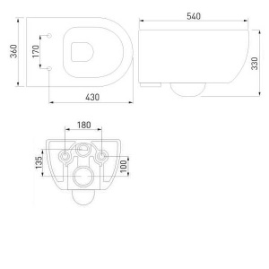 Подвесной унитаз Berges Ego XL Rimless 083218 с крышкой Soft Close