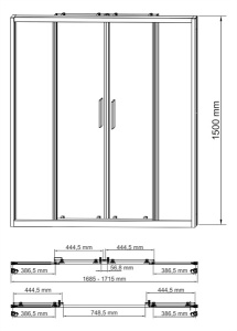 Душевая шторка на ванну Wasserkraft Lippe 45S02-170, 170х150, прозрачный