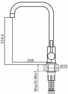 Смеситель для кухонной мойки AV Engineering AVZAR4-B304BK-737