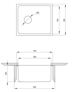 Кухонная мойка Deante Egeria ZPE-010A / ZPE-010B, 44х38, сатин