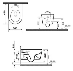 Подвесной унитаз Gid Tr2133TF с сиденьем Soft Close