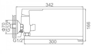 Смеситель для ванны Ledeme L2277
