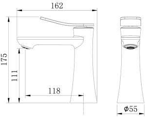 Смеситель для умывальника Grossman Advans 510.K35.09.100