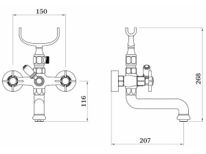 Смеситель для ванны Ganzer GZ15132