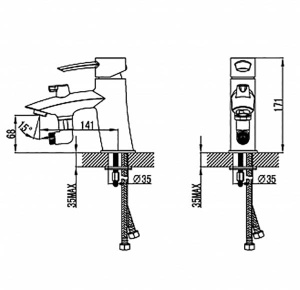 Смеситель на борт ванны Lemark Atlantiss LM3215C