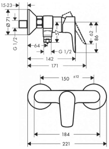 Смеситель для душа Hansgrohe Talis E 71760000
