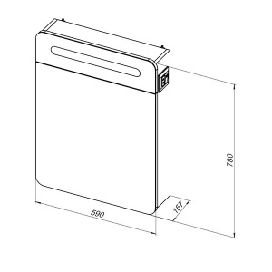 Шкаф-зеркало Aquanet Лукка 60 / 70 Led, 59х78