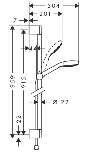 Душевой гарнитур Hansgrohe Croma Select E 1jet 26594400