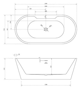 Акриловая ванна Abber AB9299-1.5 / AB9299-1.6 / AB9299-1.7, 170х80