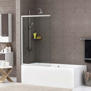 Душевая шторка на ванну Wasserkraft Main 41S02-100 WasserSchutz, 100х140, прозрачный