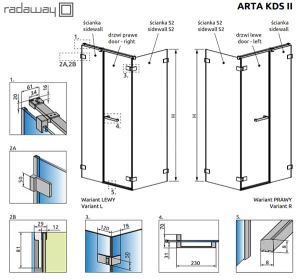Фронтальная стенка Radaway Arta KDS II front Wall 615
