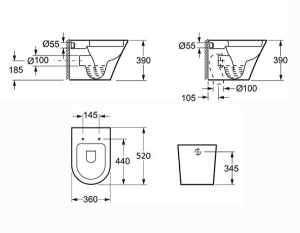 Приставной унитаз Grossman GR-PR3011 Modern с крышкой Slim