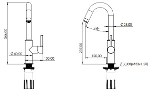 Смеситель для кухонной мойки Teska Axis Chelik EB5008