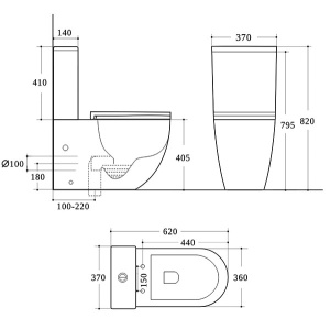 Напольный унитаз Roxen Antares Tornado 600185-01 Rimless Soft Close, белый