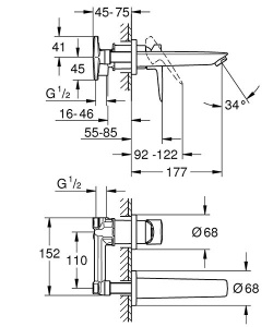 Смеситель встраиваемый Grohe BauEdge 20474001