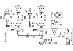 Сифон для мойки Omoikiri WK-2C-IN