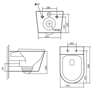 Подвесной унитаз Grado GD-W204T