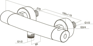 Смеситель для душа AM.PM Sense F7540064 термостатический