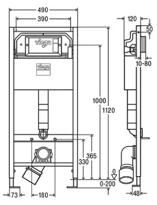 Инсталляция для унитаза Viega Prevista Dry WC с кнопкой Visign for Life 6 771973+678630+773748 (хром)