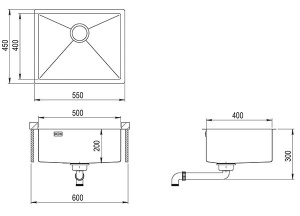 Кухонная мойка AquaSanita Steel Der 100 L-T graphite