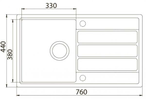 Кухонная мойка Zorg Eco-3, 76х44, черный