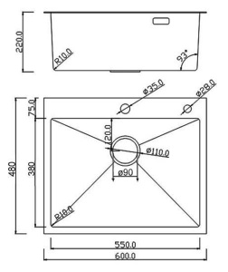 Кухонная мойка Roxen Snake 560220-60-BRS PVD (бронза) с коландером и дозатором (износостойкое покрытие)