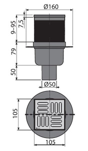 Душевой трап AlcaPlast APV2