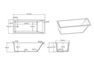 Ванна из искусственного камня Timo ANNELI1675 Solid Surface