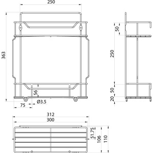 Полка Milardo Grid GRICS2BM44