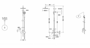 Душевая стойка Bravat Rhein F6429564BW-A-ENG