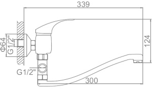 Смеситель для ванны Ledeme L2136