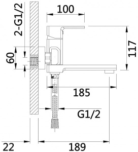 Смеситель для ванны Hansen H30010