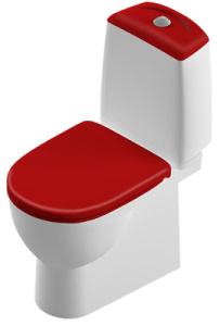 Напольный унитаз Sanita Best Color Red SL DM (с крышкой SoftClose), белый