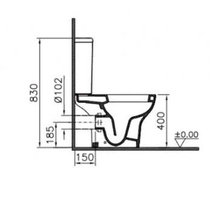Напольный унитаз Vitra Zentrum 9012B003-7204 Open-back (сиденье Soft Close), белый