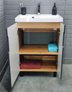 Тумба под умывальник Домино Айсберг Марта 60 дуб вотан, 60, дуб вотан
