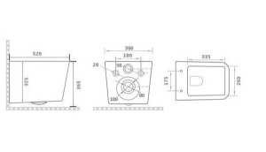 Подвесной унитаз Gid Tr2144BL / Tr2144Bm с сиденьем Soft Close, черный глянцевый