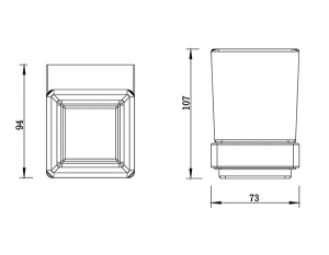 Стакан Whitecross Cubo CU2430GL / CU2430GLB, матовый, золото