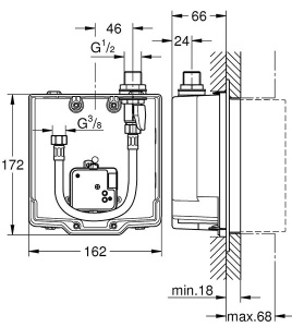 Смеситель встраиваемый Grohe Euroeco Cosmopolitan E 36337001 (внутренняя часть)